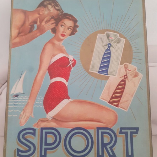 Paper Shirt Box from 1960s Greek Industry SPORT used