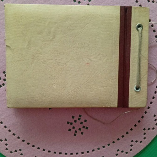 Photo album 1940 used with lithograph of rural life