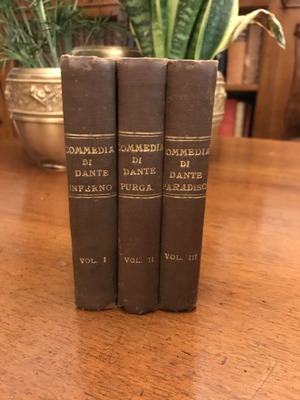 La Commedia di Dante Alighieri μεταχειρισμένη, έκδοση Βενετία 1856, 3 τόμοι