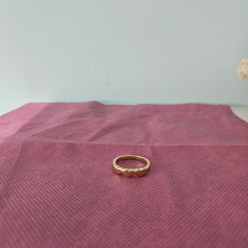 Ring with hearts new, gold color, size 50 diameter 16