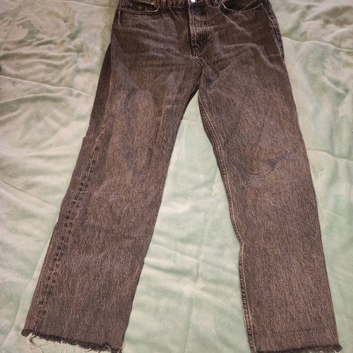 Zara large gray jeans like new with frayed edges