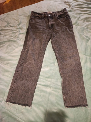 Zara large gray jeans like new with frayed edges