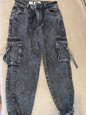 Cargo women's pants new, black denim, size 34