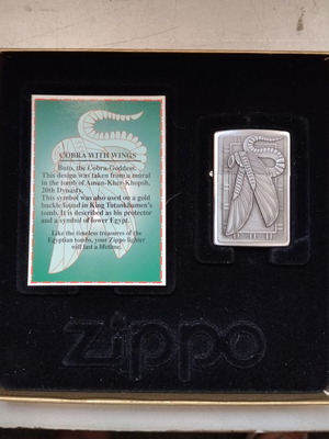 Zippo Treasures From The Tomb Cobra With Wings vintage lighter like new