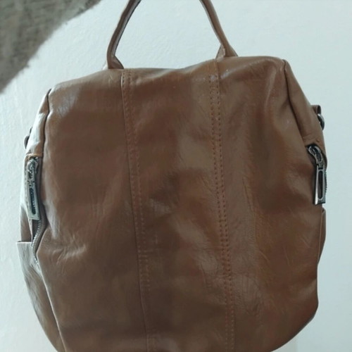 Anti-theft backpack unused brown