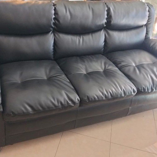 Leatherette sofa set, 3-seater and 2-seater