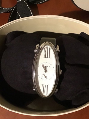 Links of London watch new with black leather strap