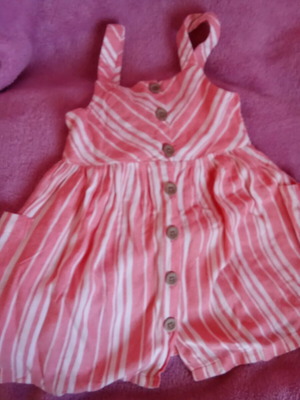Minoti dress pink striped with white like new, 3-4 years old