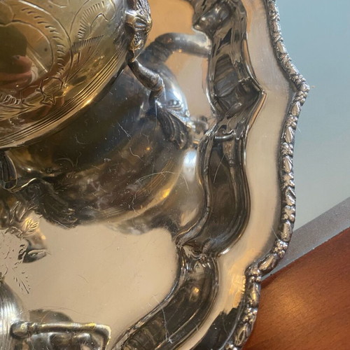 Vintage silver-plated serving set like new with tray