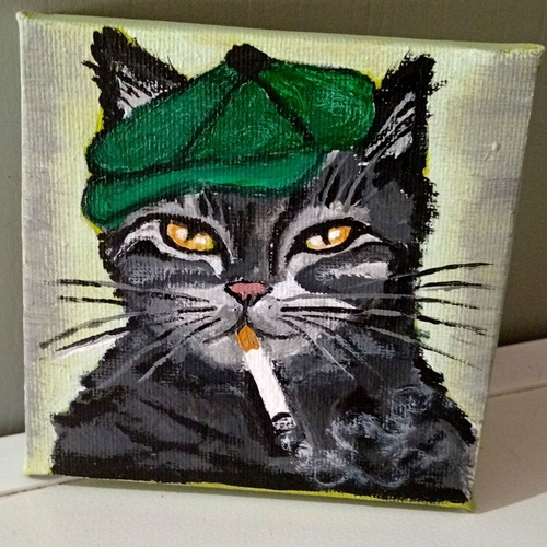 You sayin' somethin'? acrylic painting on canvas 10x10cm