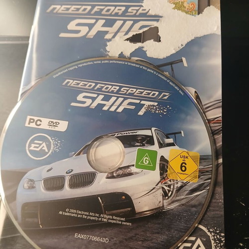 Need for Speed Shift PC used, manual damaged by water