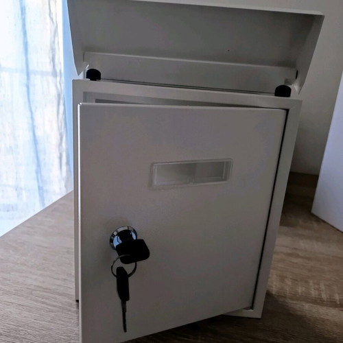 Metal white mailbox new