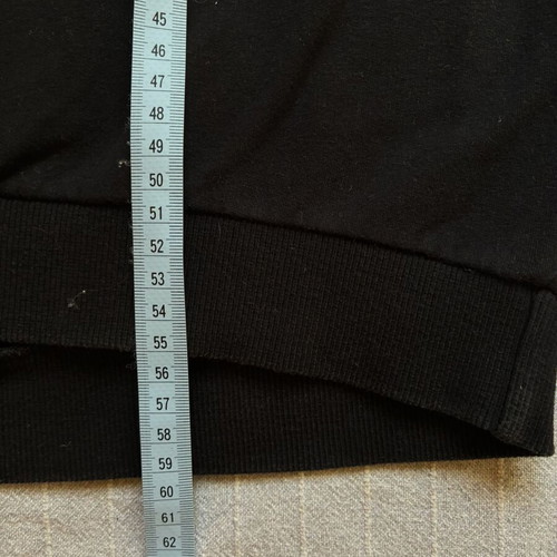 Sugarfree black cropped sweatshirt with balloon sleeves and glitter patches