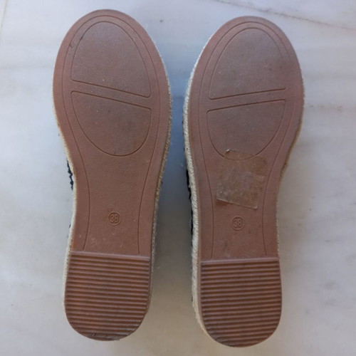 Simius black espadrilles No 38, lace finish
