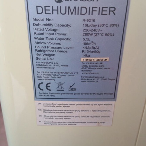 Rohnson dehumidifier new unused