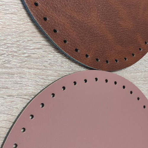Leather round base for knitted bag new
