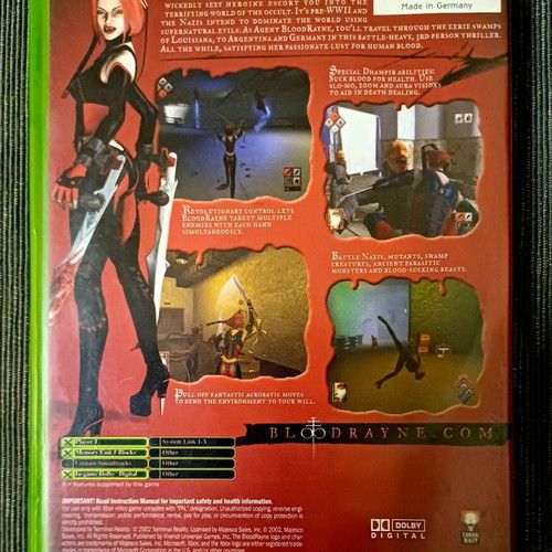 Bloodrayne Xbox used, complete and in excellent condition