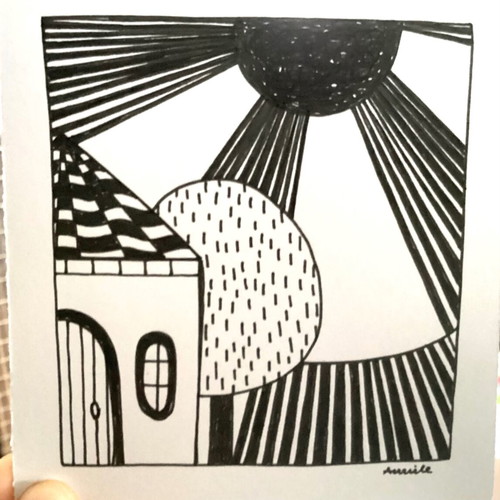 House mini hand-drawn sketch on Bristol 250gr paper new