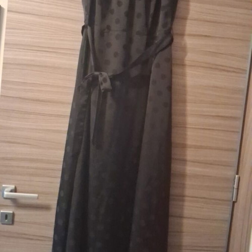 M&Co black long dress size UK 20 like new with fabric belt