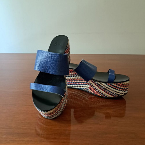Castaner platform sandals size 37 like new, blue multicolor