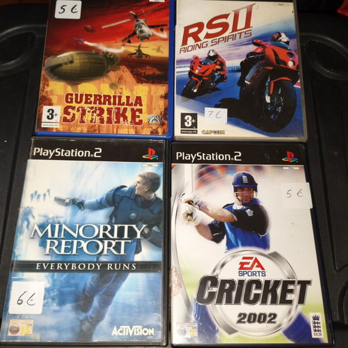 Παιχνίδια PlayStation 2 μεταχειρισμένα, πακέτο με Minority Report, Cricket 2002, Guerilla Strike, Riding Spirits 2