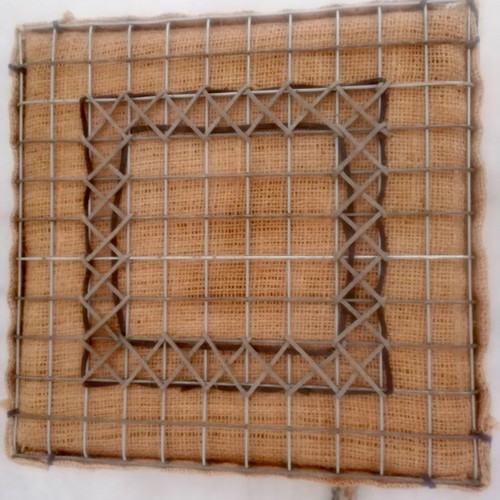 Handmade storage boxes 2 unused, wire and burlap