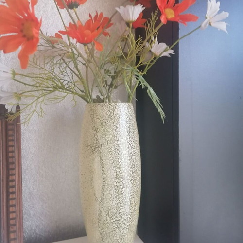 Glass vase hand decorated 26 cm new