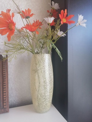 Glass vase hand decorated 26 cm new