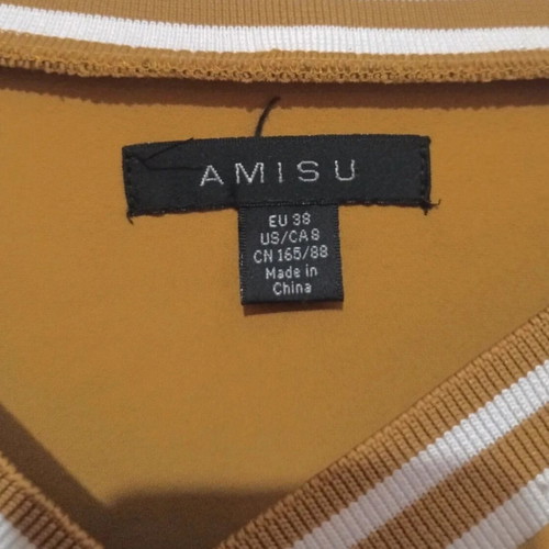 Amisu dress-blouse with side buttons like new, size M, yellow