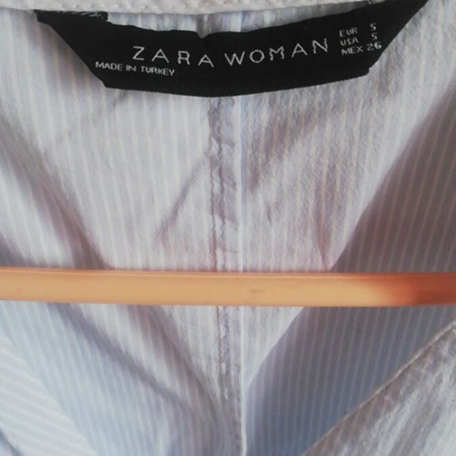 Zara sleeveless blouse like new, white and turquoise, size S