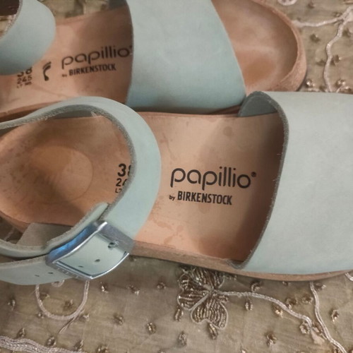 Birkenstock Pappilio Glenda leather anatomical sandals new, turquoise