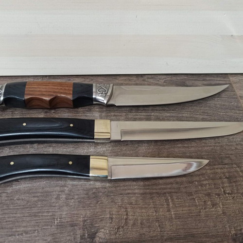 Russian knives new, set with Volk hunting knife and steel knives