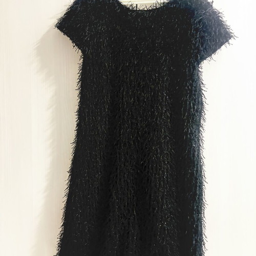 Black Evening Dress like new with Open Back and Rhinestone Details