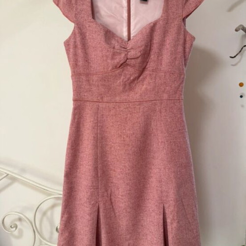 Club Monaco pink dress used, size S/XS, wool and silk blend
