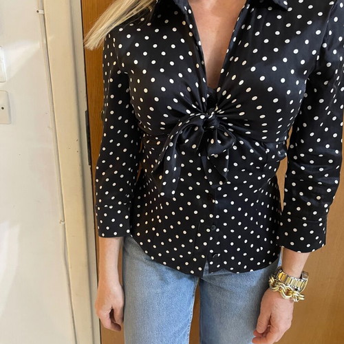 Luisa Spagnoli silk polka dot shirt like new