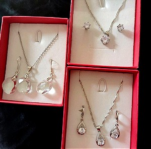 3σετ ασημένια κοσμήματα +δωράκι έκπληξη σε απίστευτη τιμή18€ όπως φαίνονται στη φωτογραφία