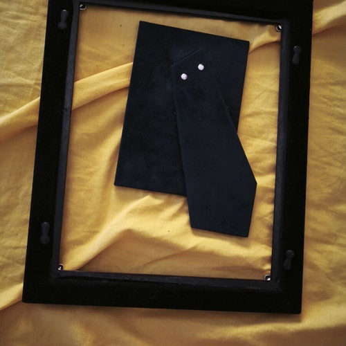 Photo frame 30x24 with leatherette and velvet stand like new