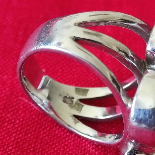 Silver ring 925 with four different gemstones like new