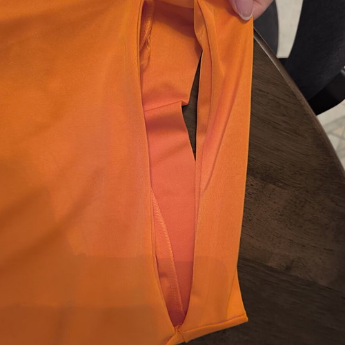 Decoro orange maxi skirt and top set