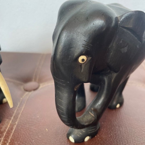 Wooden elephants used, set of 2 pieces