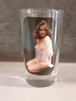 Vintage pin-up theme bar glass "Sip 'n Strip" like new