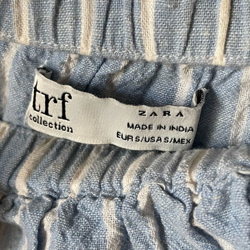 Ολόσωμο σορτς Zara μεταχειρισμένο, off shoulder, βαμβάκι και λινό