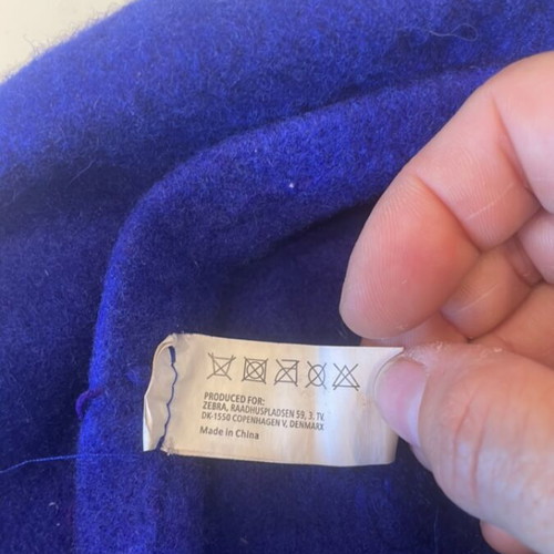 Wool children's beret used, intense blue, 26 cm