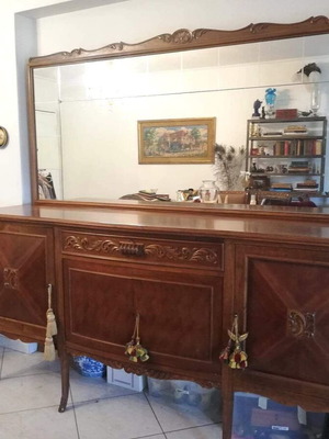 Walnut buffet with removable mirror like new