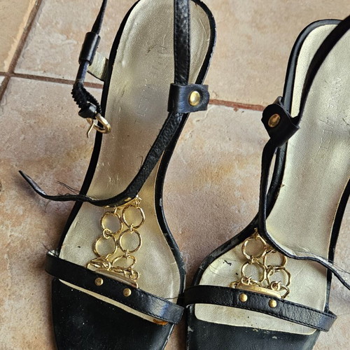Nine West black and gold heels used, size 36