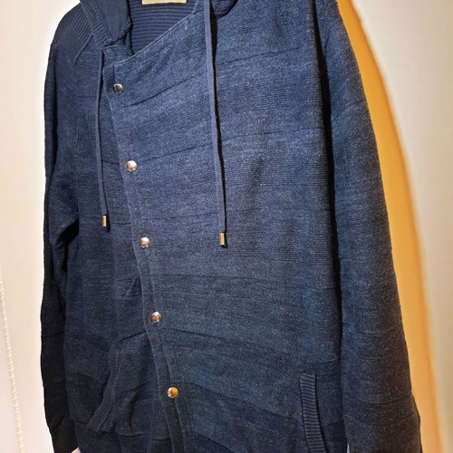 Guess men's blue cardigan with hood size M like new