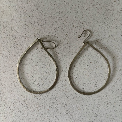 Large teardrop silver earrings like new