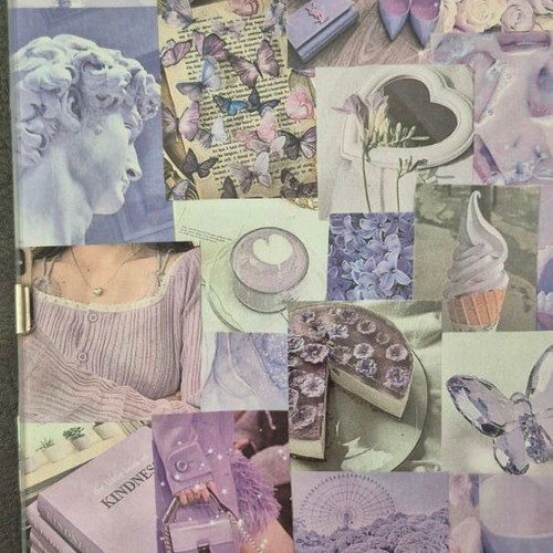 Purple lilac collage photo frame