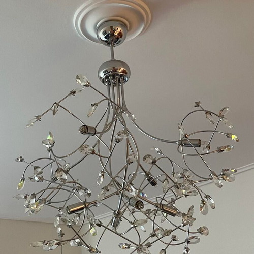 Set of 4 ceiling and floor lights with crystals like new