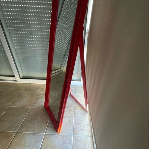 Kare design floor mirror used, red